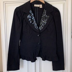 DKNY JEANS BLAZER WITH BLACK SEQUINS vintage jacket medium